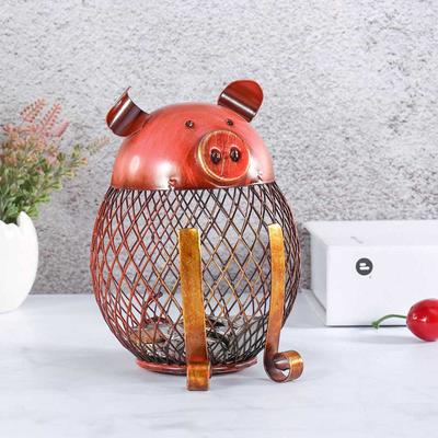 Metal Coin Money Saving Box Cute Piggy Money Boxes Retro Creative Ornament Home Decor Christmas Present for Kids Desk Decoration
