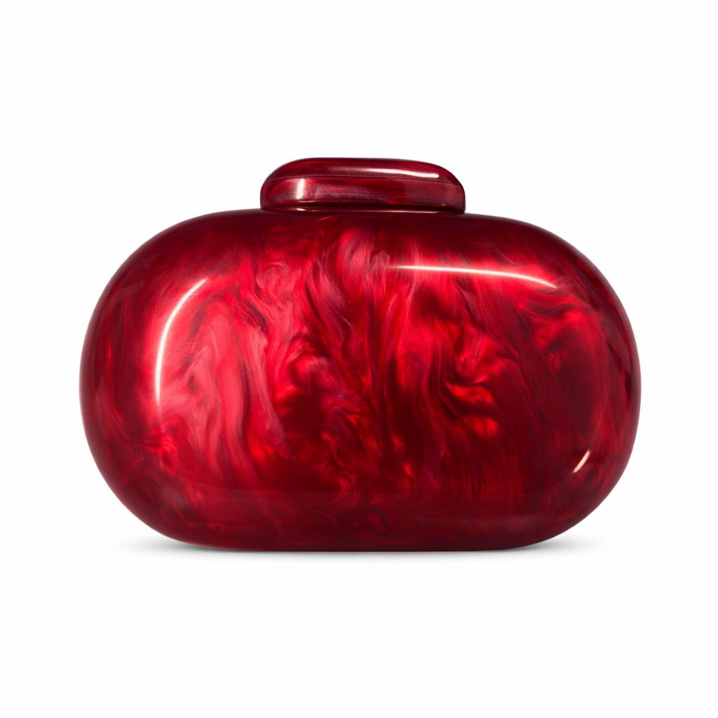 

Women S Bag Oval Shell Goose Egg Acrylic Fashion Dinner Bag Shoulder Oblique Span Bag красный