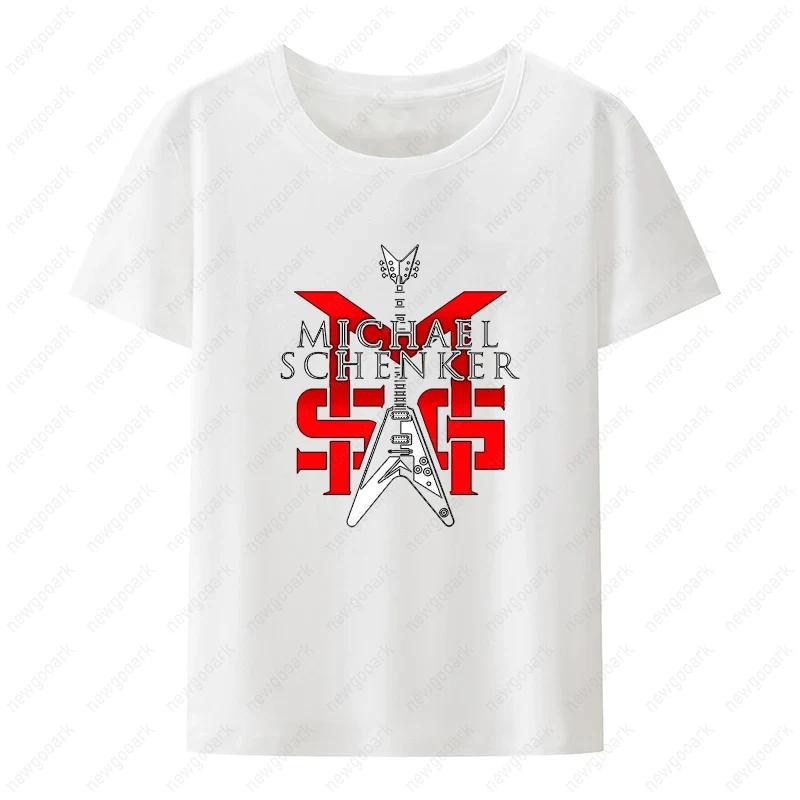 Retro Rockband Michael Schenker Group Logo Katoenen T-shirt Unisex Dames Hiphop Streetwear Mode Casual Shirt Ropa Hombre