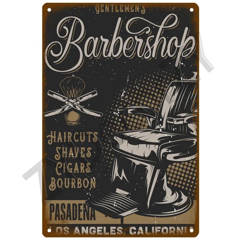Vintage BARBER SHOP Metal Sign Poster Cafe Bar Pub Tin Sign Plaque Retro Haircut and Shave Beard Iron Plates Printing Home Decor