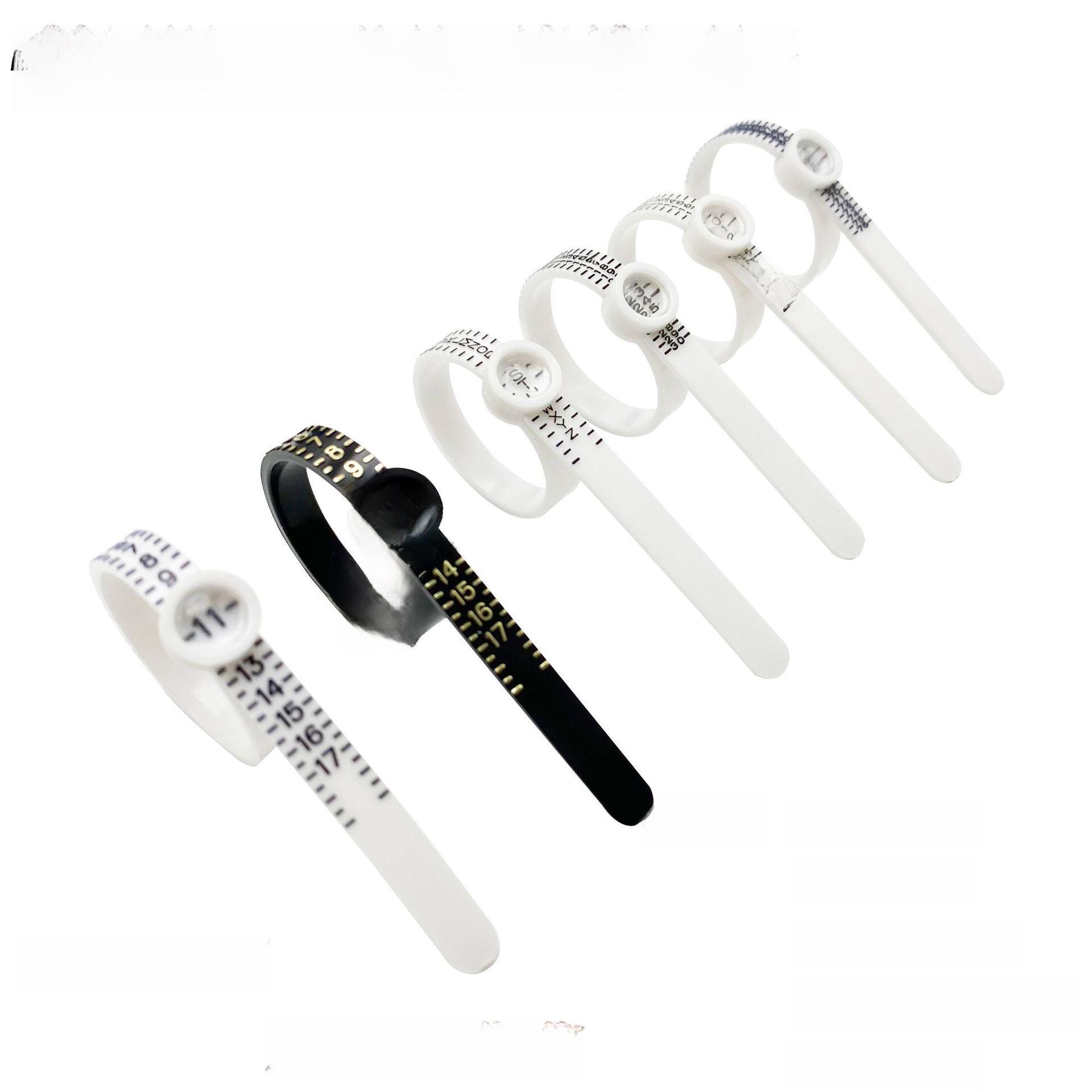 

Улучшенный мягкий кольцемер, измерительный инструмент, многоразовая пластиковая измерительная лента для определения размера пальца, четкий и точный инструмент для определения размера ювелирных изделий, размеры колец 1-17 США чёрный
