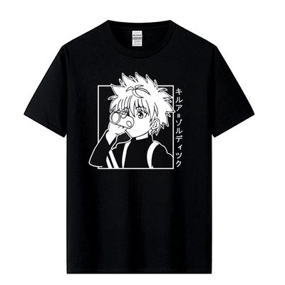 Men's Casual High Quality 100% Cotton T-shirt Tops Kawaii Hunter X Hunter Tshirt Killua Zoldyck