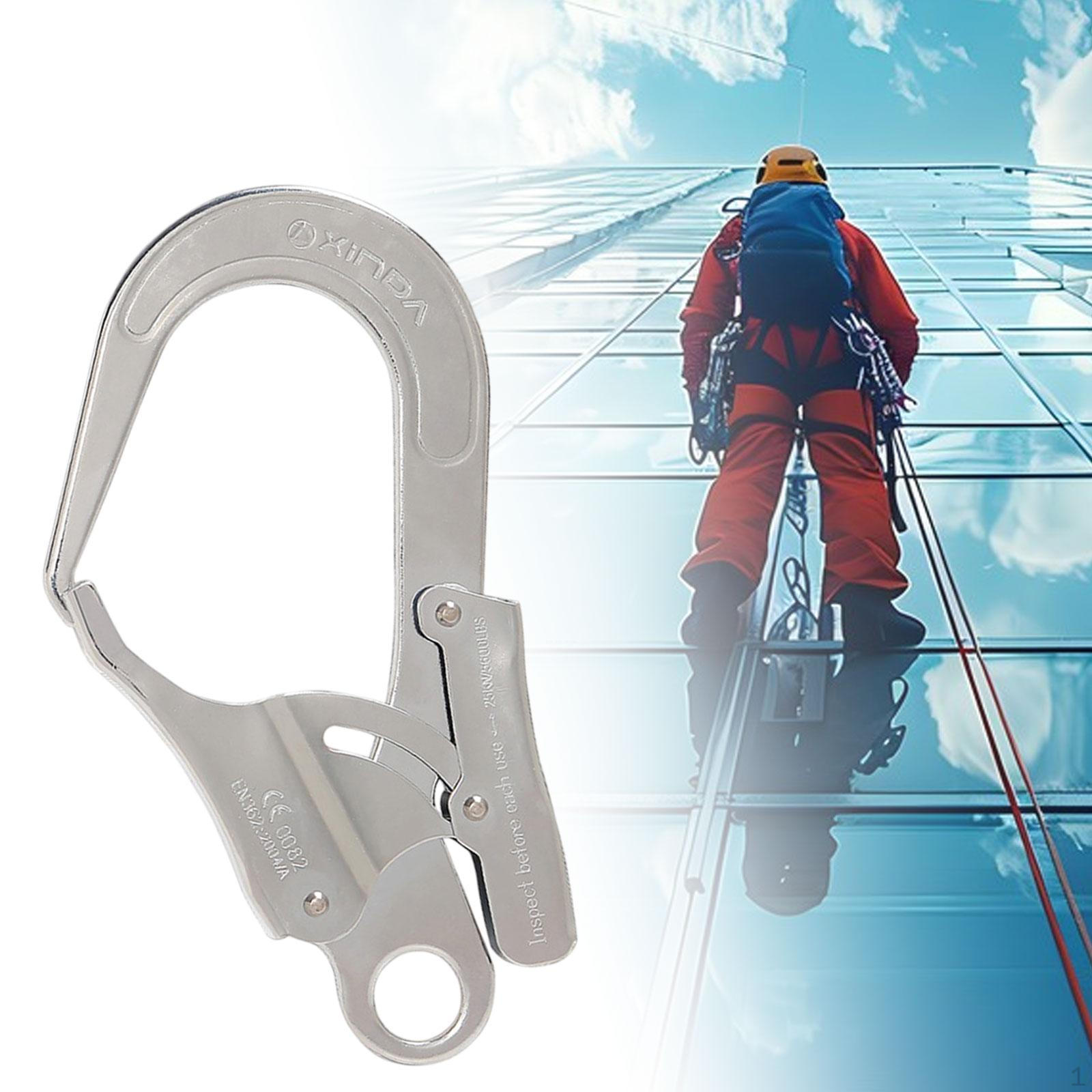 

Auto Locking Carabiner Hook 25KN Metal Heavy Duty Spring Clip for Hiking Hammock срібний