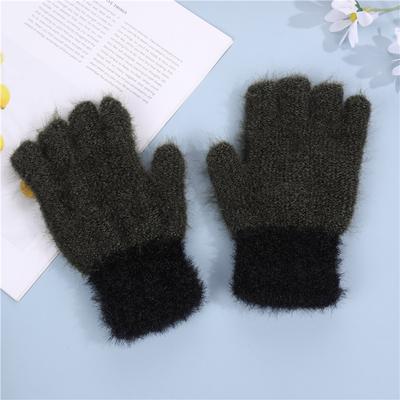 Fünffingerhandschuhe Winter Neu Warm Plus Samt Herbst und Winter Wolle Studenten und Damen Einfarbig Kältefest Touchscreen Herren und Damen