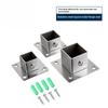 1/2 Set Silver Flange Base Stainless Steel Square Tube Connector Tube Outer Dia. 25/30/35mm Elbow Corner Joint Fence Rail Clamps
