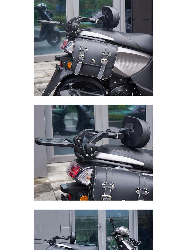 Qianjiang Qiaoyue 110 Front & Rear Bumper Guard, Exhaust Pipe Guard, Backrest, and Luggage Rack Accessories.