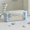 Mint Lace Pencil Case & Cosmetic Bag - Large Capacity, High Style, Ideal for Students