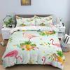 Animal Flamingo King Queen Duvet Cover Cartoon Pink Tropical Bird Bedding Set for Kids Teens Aduls Blue Soft 2/3pcs Quilt Cover