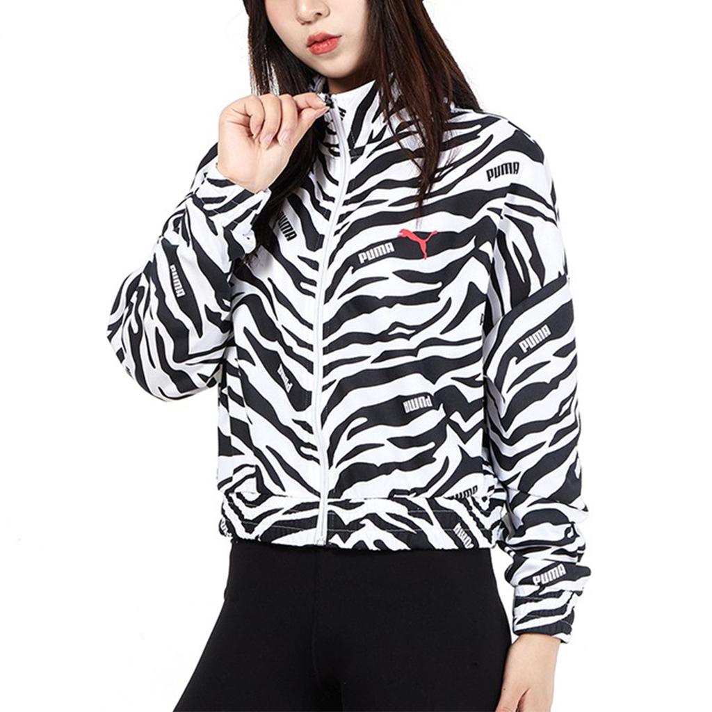 Puma Zebra Print Sports Stand Collar Jacket Women Jacket Black 846282-02