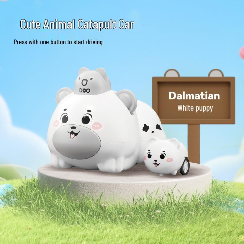 Cartoon Animal Pull-back Car Toy with Twist Egg Candy for Kids and Parents