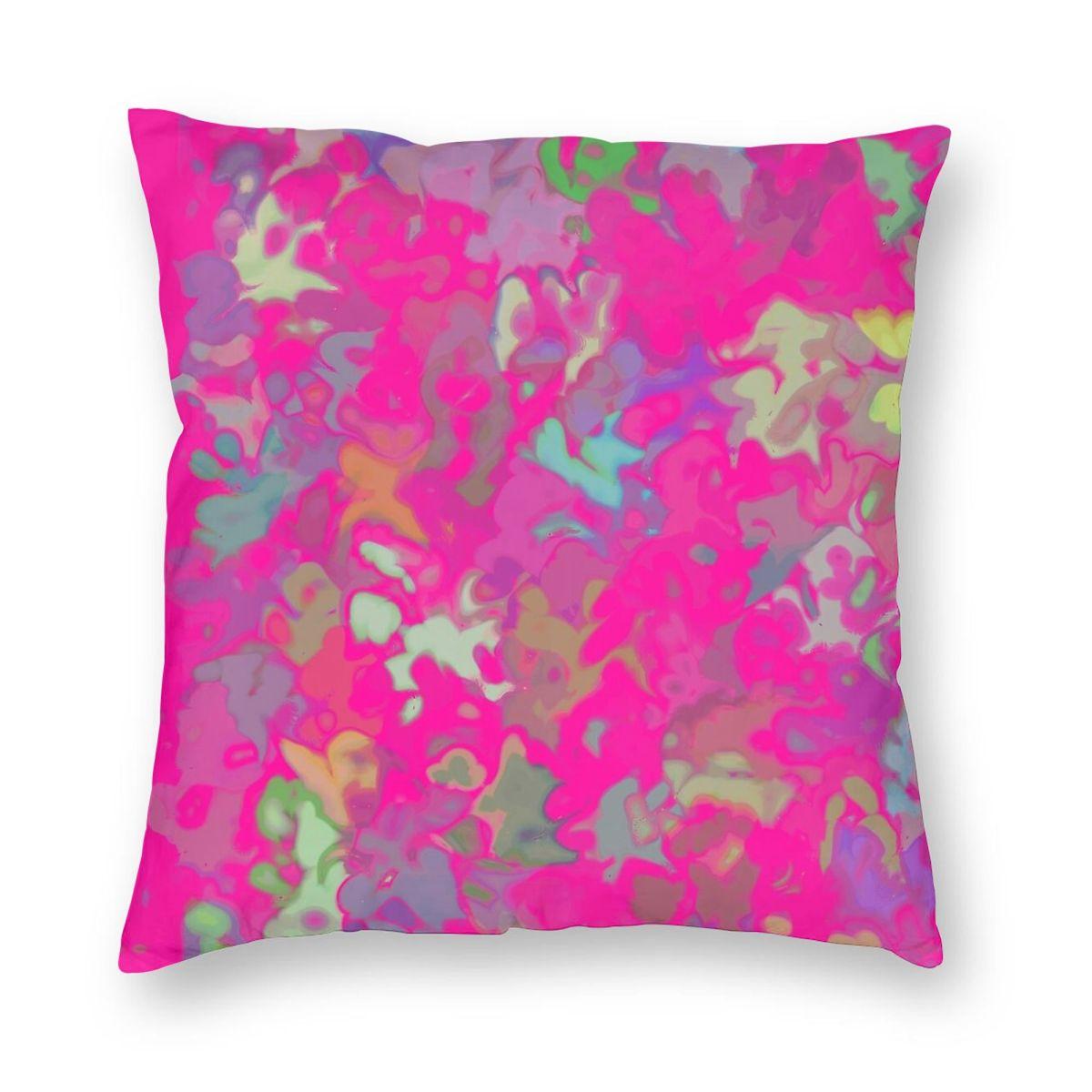 Наволочка с принтом фуксия Полиэстер Лен Бархат Печатная На молнии Декоративная Подушка-плед Чехол для сиденья дивана Оптом 30x30cm