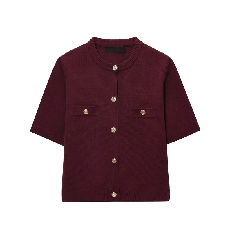 Short Sleeve Minimalist Easiest for Match Knitting Outwear 1822022 Normcore Elegant Mini Skirt 1822023