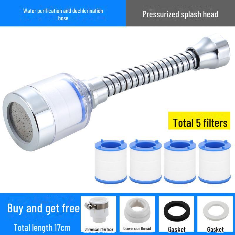 Univerzální filtr na kuchyňskou baterii a prodlužovač s ochranou proti stříkání šetřící vodu