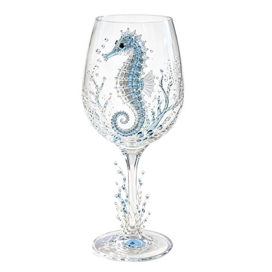 Decorative Octopus Cup Sea Life Wine Glass, 3D Ocean Themed Borosilicate Glass Cup, Unique Goblet for Cocktails And Coastal Home Decor Fancy