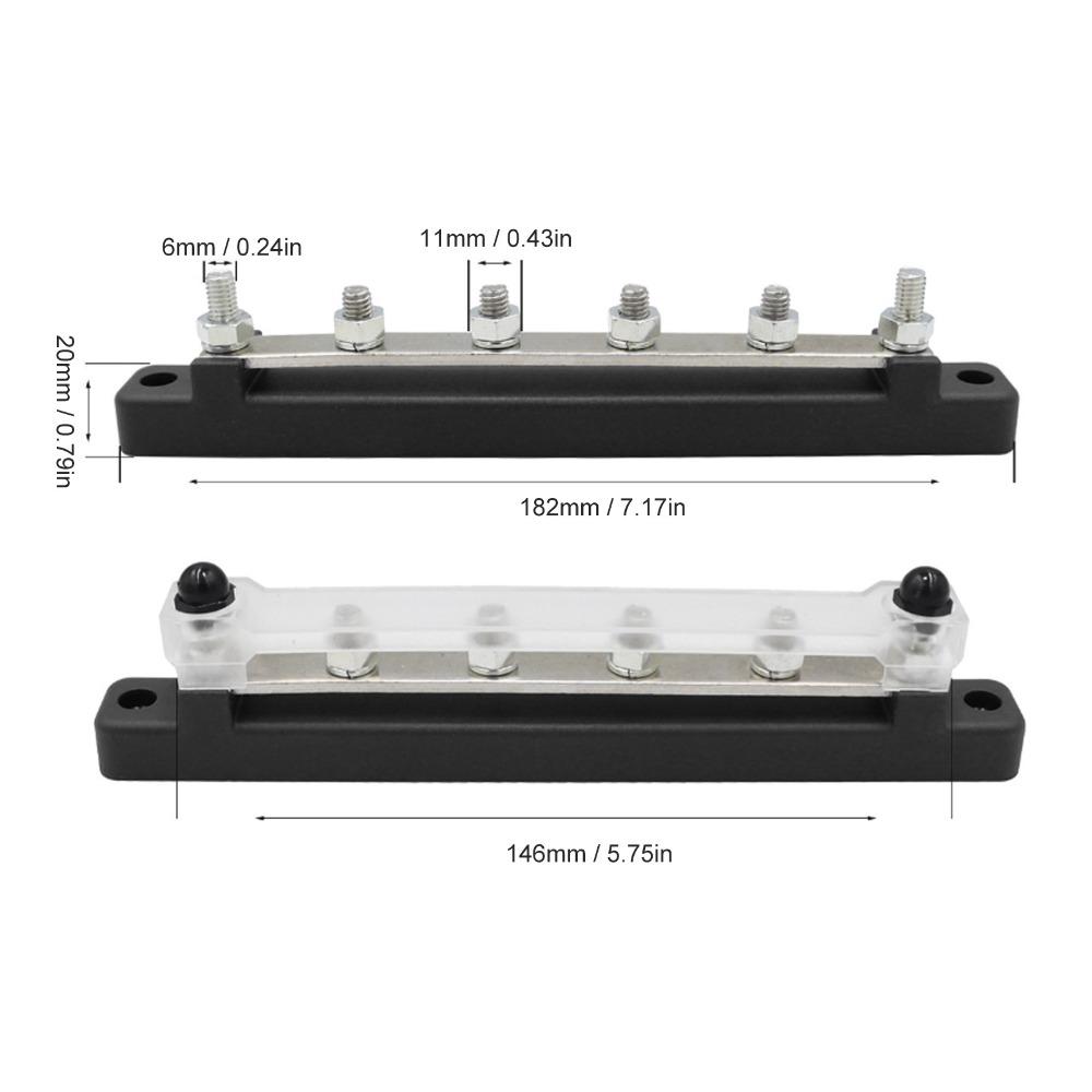 M6 Screw Terminal Block 6 Terminal Bus Bar Marine Power Distribution Distribution Block  Vehicle