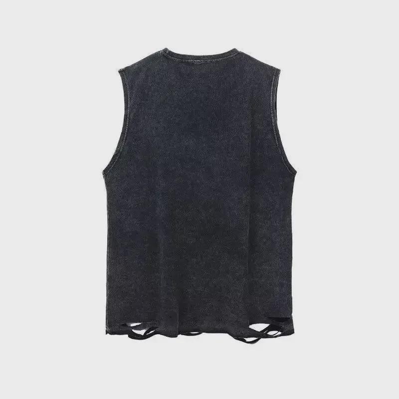 Trendy herreermløs hiphop-vest: Moderne High Street-mote