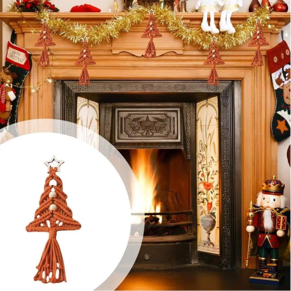 Mini Bead Xmas Tree Tapestry Cartoon Christmas Tree Pendant Christmas Tree Boho Tapestry  Christmas