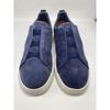 Zegna S4667Z Suede Triple Stitch Sneakers Shoes US8 NavyUsed
