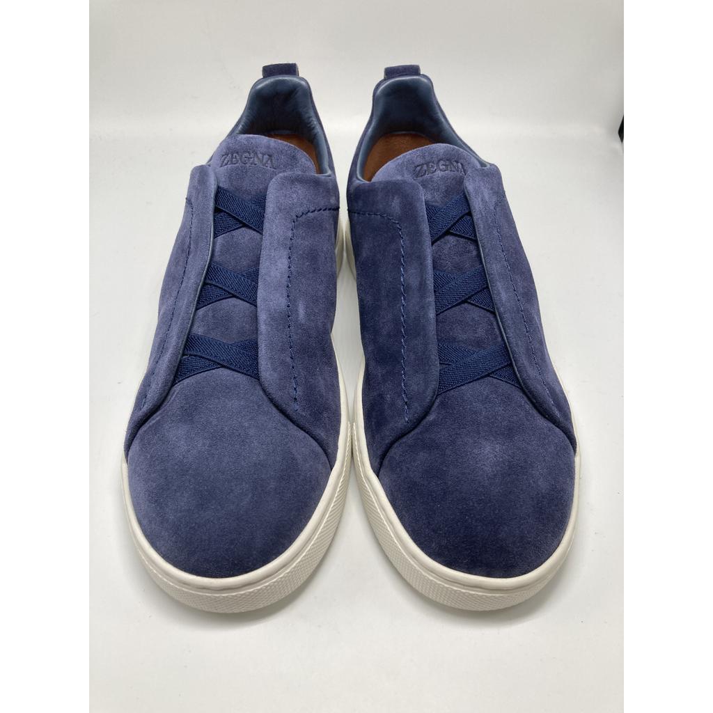 Zegna S4667Z Suede Triple Stitch Sneakers Shoes US8 NavyUsed