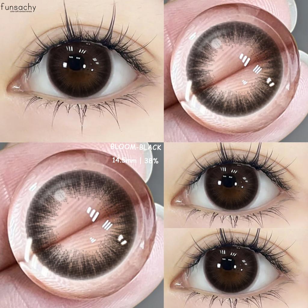 FUNSACHY NEW Contact Lenses 2pcs Natural Korea Contacts Lenses for Eye Cosmetic Color Contact Lens Makeup Black Gray Beauty Pupil Brown Colorful Eyes
