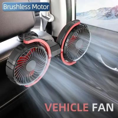 Car Fan 5V12V24V Double Head Car Cooling Fan High Wind Power 360 Adjustable Fan Car Accessories Suitable All Car Models