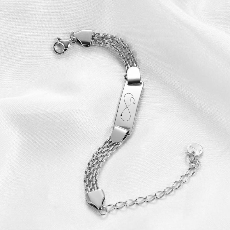 Stainless Steel 8mm Mesh Heart Infinity Alphabet Bracelet Kids Minimalist Geometric Charm Jewelry