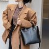 Genuine Leather Women's Bag 2025 New Trendy Versatile Large Capacity Top Layer Vegetable Tanned Cowhide Handbag Crossbody Bucket Bag