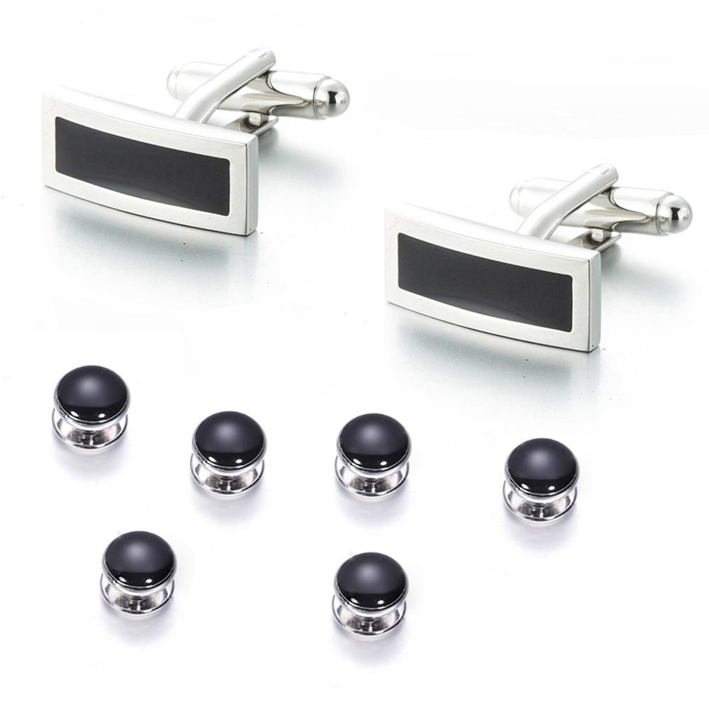 Simple new rectangular buttons, foreign trade cross-border French shirt cuffs, men's cufflinks cufflinks
