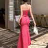 Summer Sense Pure Desire Three-dimensional Flower Tube Top Slim Fit Hip Wrap Fishtail Dress Birthday Dress Skirt
