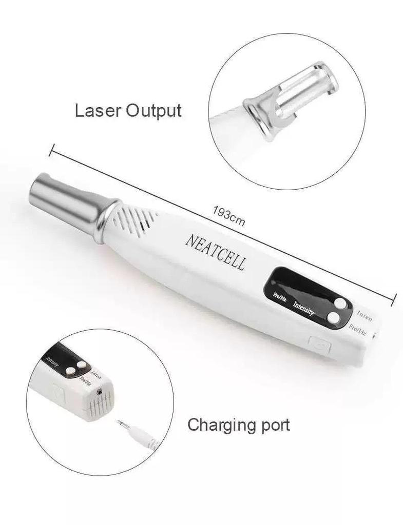 Portable Picosecond Laser Pen for Mole and Freckle Removal with Red and Blue Light
