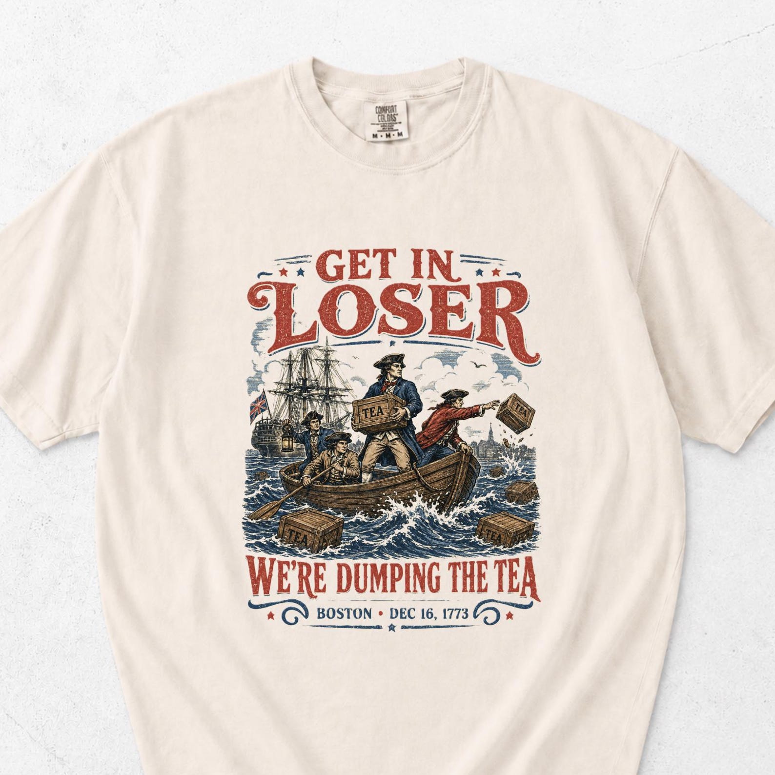 Get in Loser We re Crossing the Delaware Shirt, Funny 4th of July Tee, George Washington Unisex T shirt L