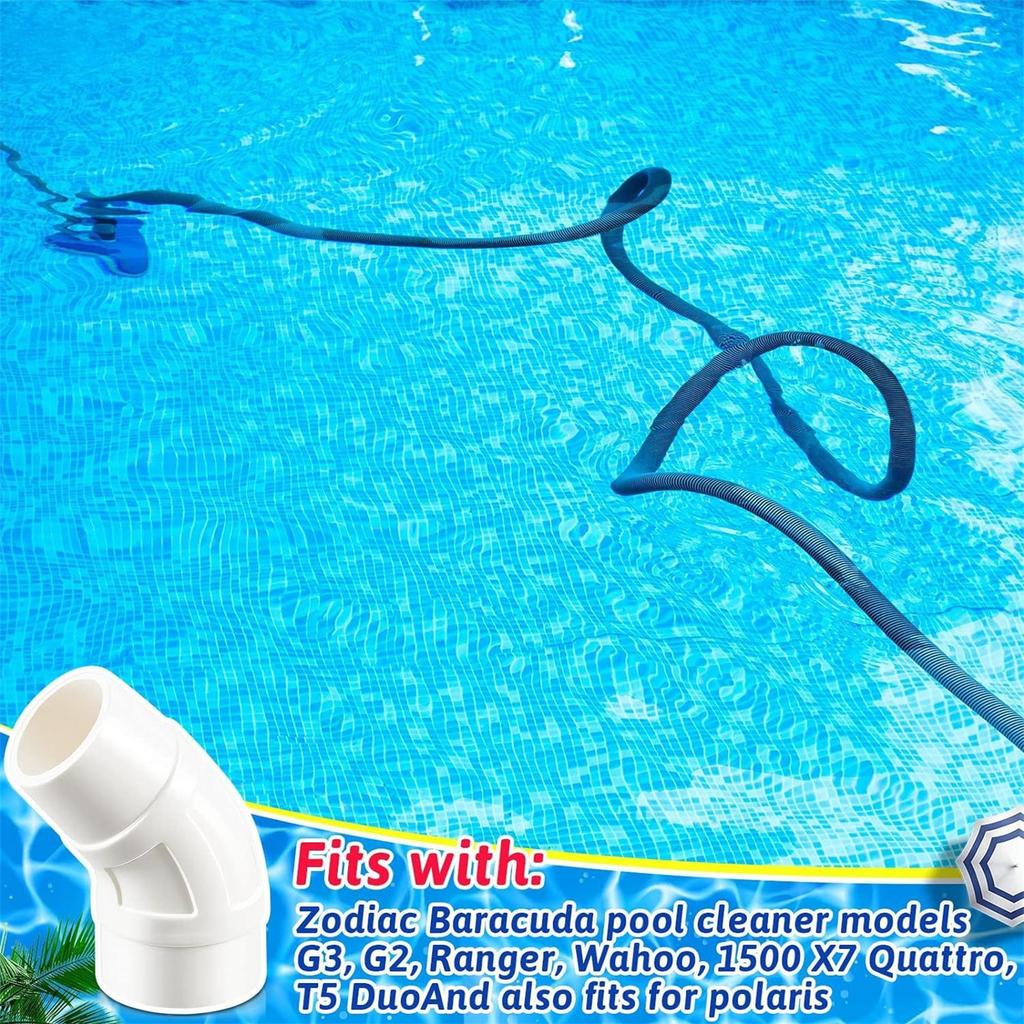 2Pcs/set Pool Cleaner 45 Degree Elbow Replacement for Zodiac W70244 W90146 R0532500 K12097 AXV151 Pool Cleaners