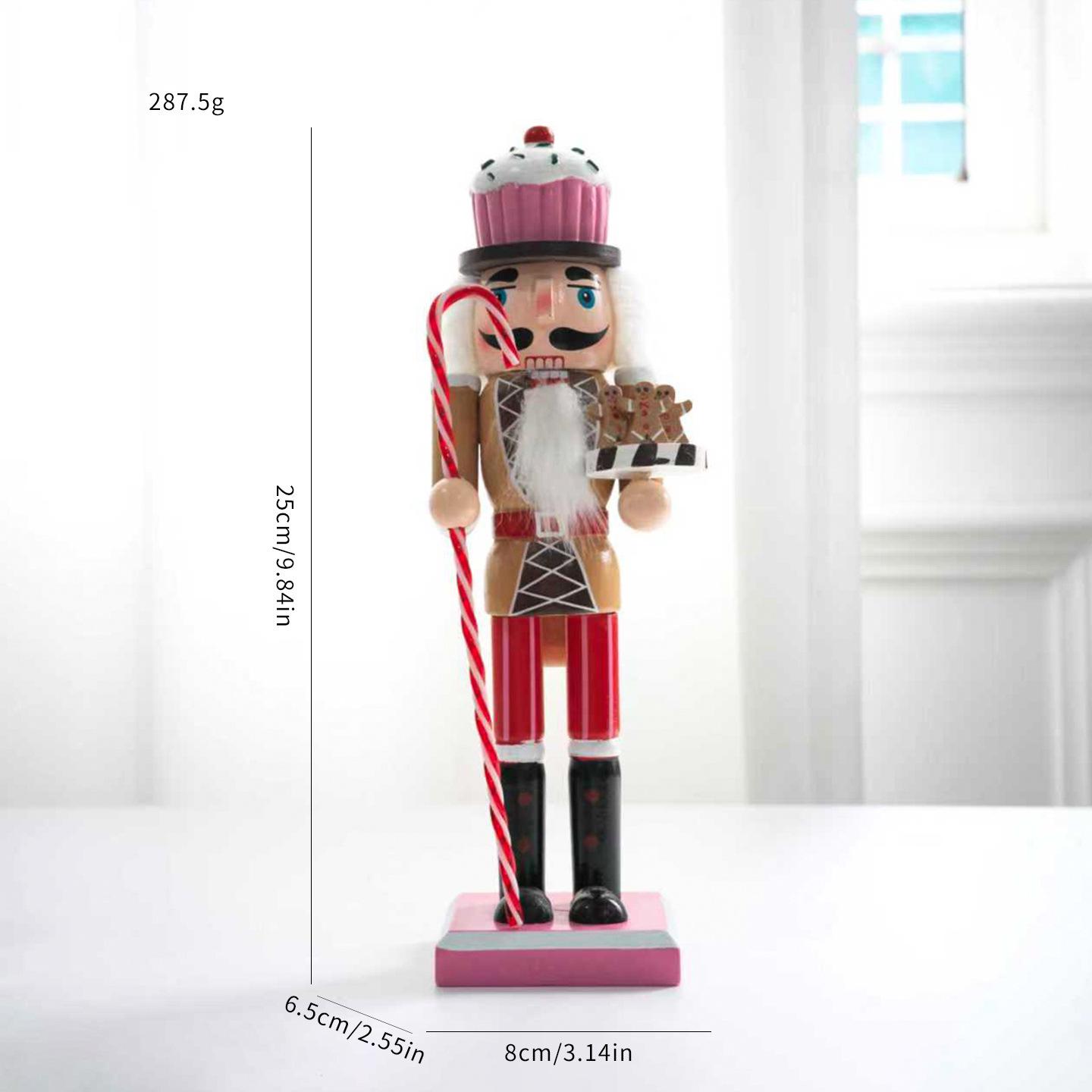 Macaron Series 26CM Walnut Solid Wood Soldier Puppet Christmas Ornament