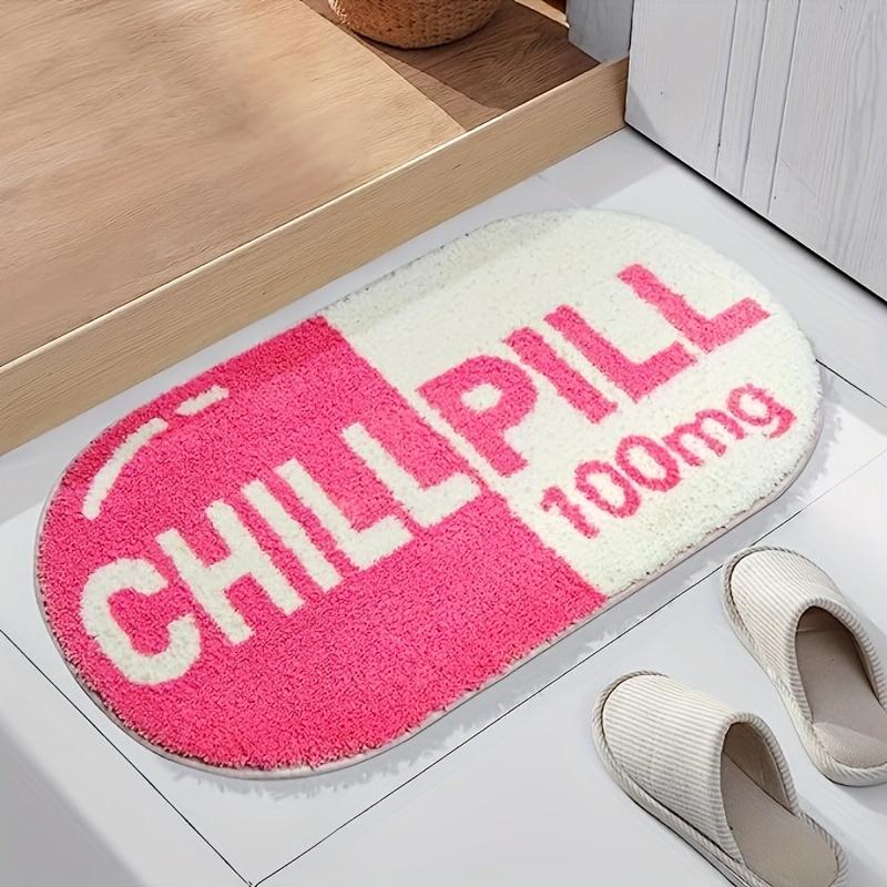 

Chic Pink Bathroom Mat with CHILLPILL Design - Soft, Long-Lasting Comfort for Shower Experience, Adds a Playful Touch to Any Bathroo 40*60 cm