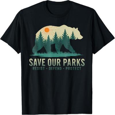 Rettet Unsere Parks Widersteht Nationalpark Schützt ALT US T-Shirt