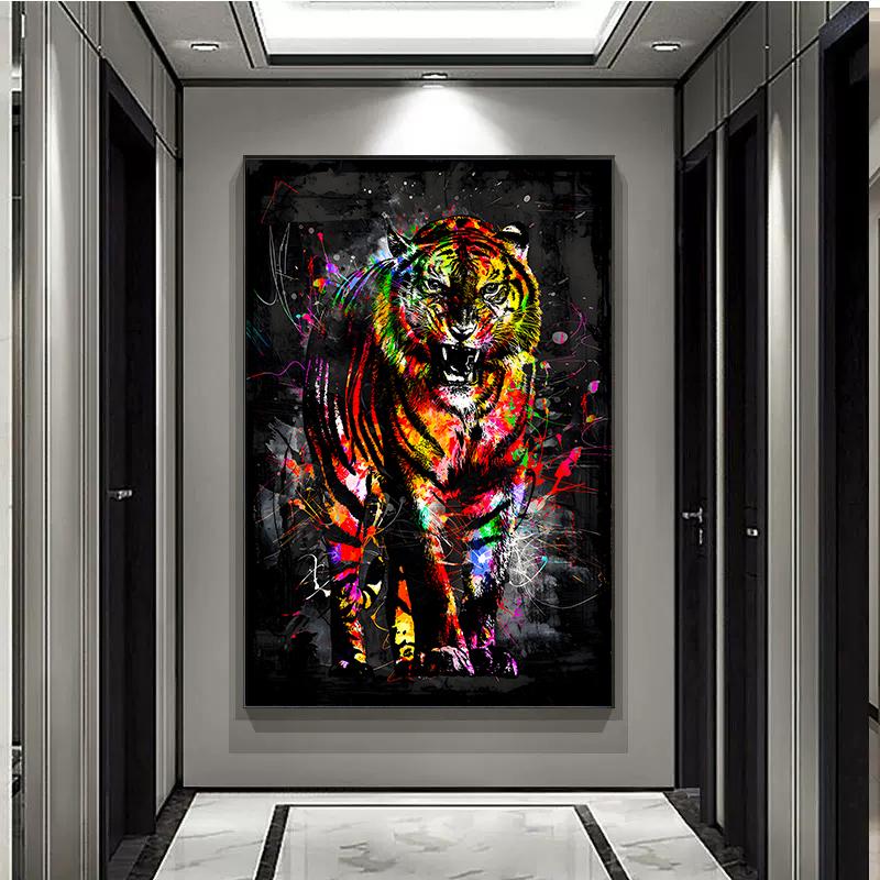 Abstract Graffiti Art Lion Tiger Giraffe Canvas Art Animals Posters and Prints Wall Art Decor Pictures For Living Room Cuadro