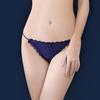 Ice Silk Girls Panty Women's Sensual Spaghetti Straps Breathable Cotton Crotch Low Waist Lace Edge Panties