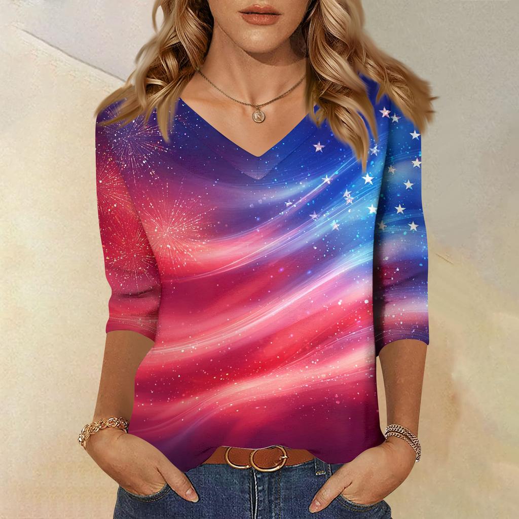 Long Sleeve Shirts for Women V Neck Printed Womens Long Sleeve Tops Soft Long Sleeve T Shirt Women Casual Long Sleeve Tops for Women