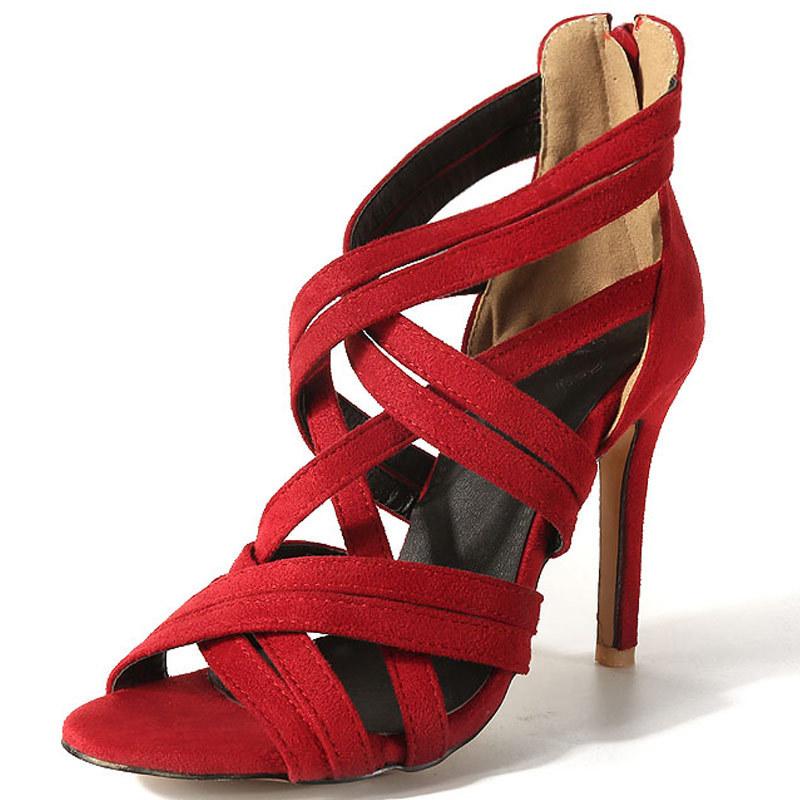 Roman Sandals  Sandals  Summer Large Size Fine Heel Suede Shipped All Year Round