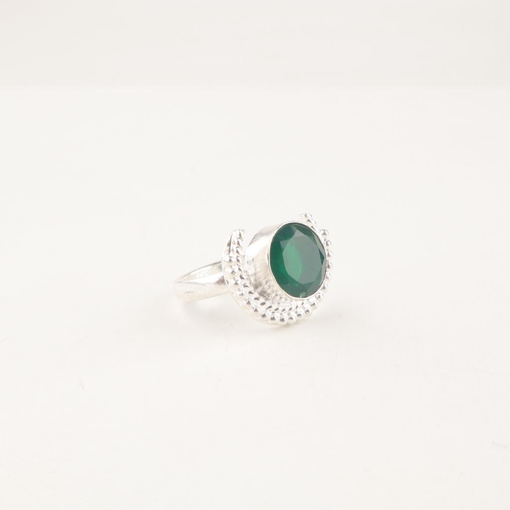 Green Onyx Gemstone 925 Sterling Silver Handmade Jewelry Ring For Birthday Gift RR-48-3