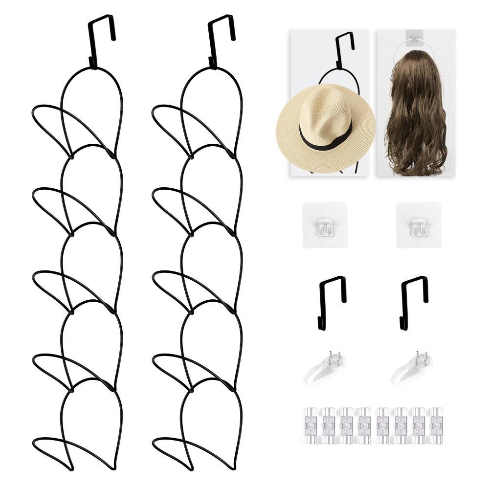 5pcs Multi-purpose Hat Display Holder Stable Hat Rack Baseball Cap Door Hanging Rack  Closet