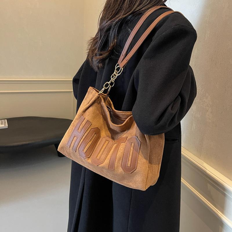 Big Bag Women's Large Capacity 2025 New Autumn College Students Class Shoulder Bag Personalized Commuting Tote Big Bag