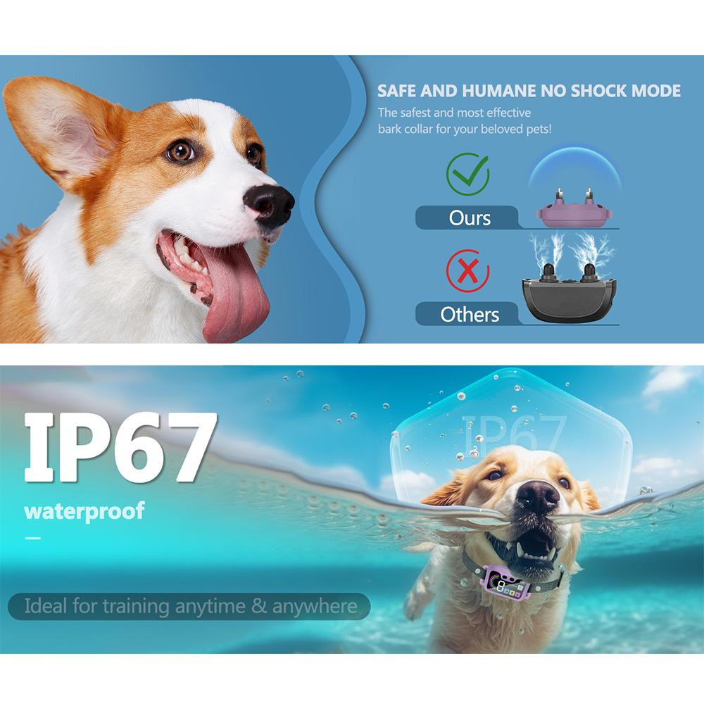 Köpekler için Köpek Eğitim Cihazı Bark Yaka Renkli Ekran Akıllı Köpek Eğitmeni Su Geçirmez IP67