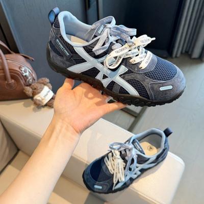 Cowhide Version Inner Height-increasing Shoes Women's New Small Blue Platform Sports and Leisure Shoes