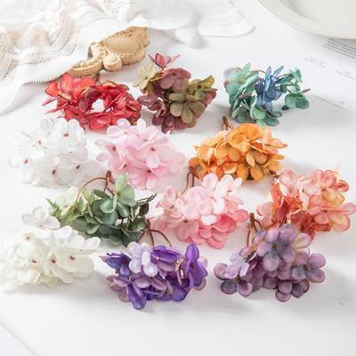 10PCS Silk Hydrangea Heads Artificial Flowers for Home Wedding Decor Candy Box Garlands Handmade Flower Arrangement Accessories