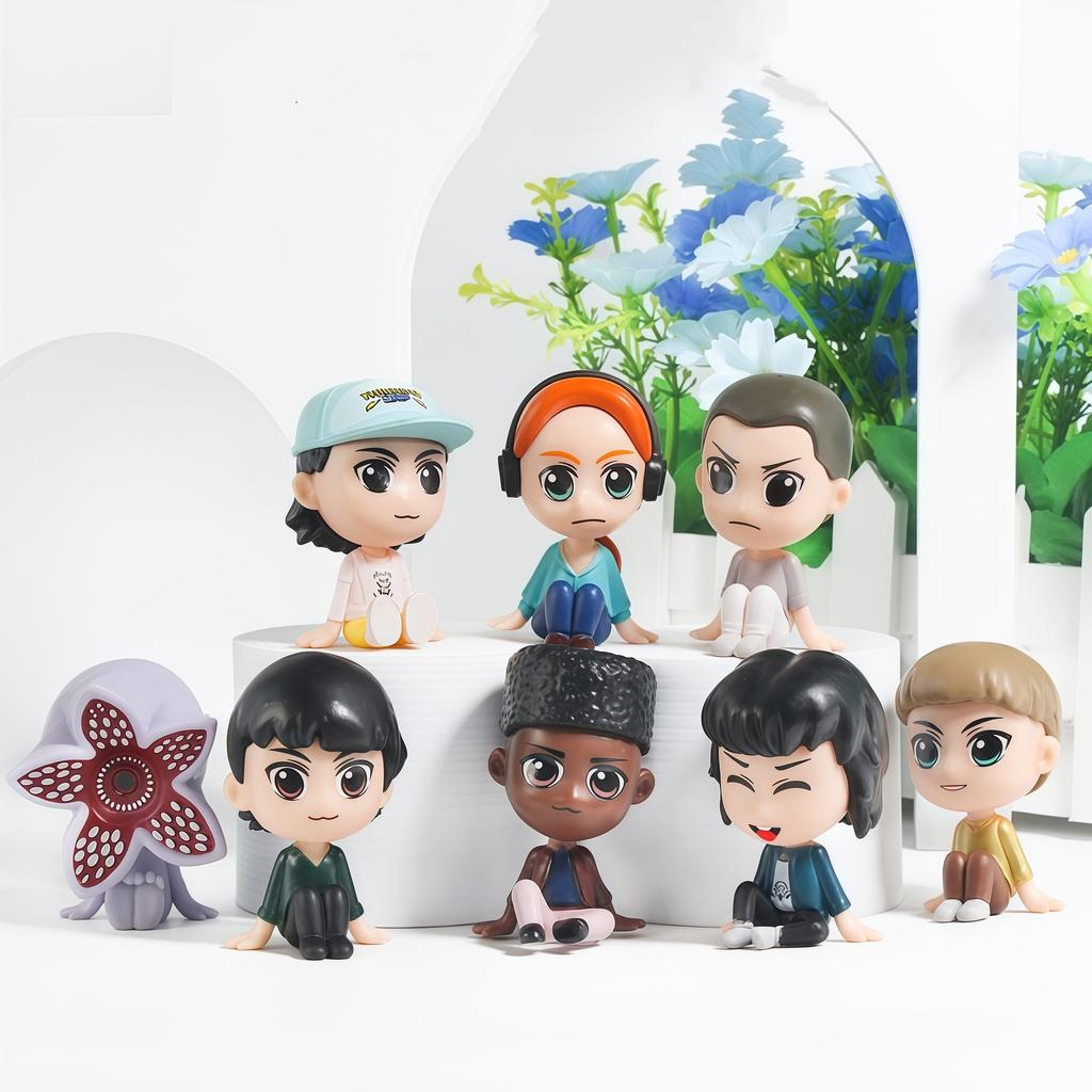 8Pcs/Set Stranger Figure Eleven Dustin Barb Steve Demogorgon Action Figures Toys Things Figurine Collectible Model Doll