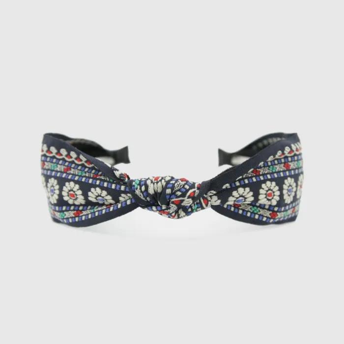 LALA Bohemian Imported Lace Hairband - Dark Blue
