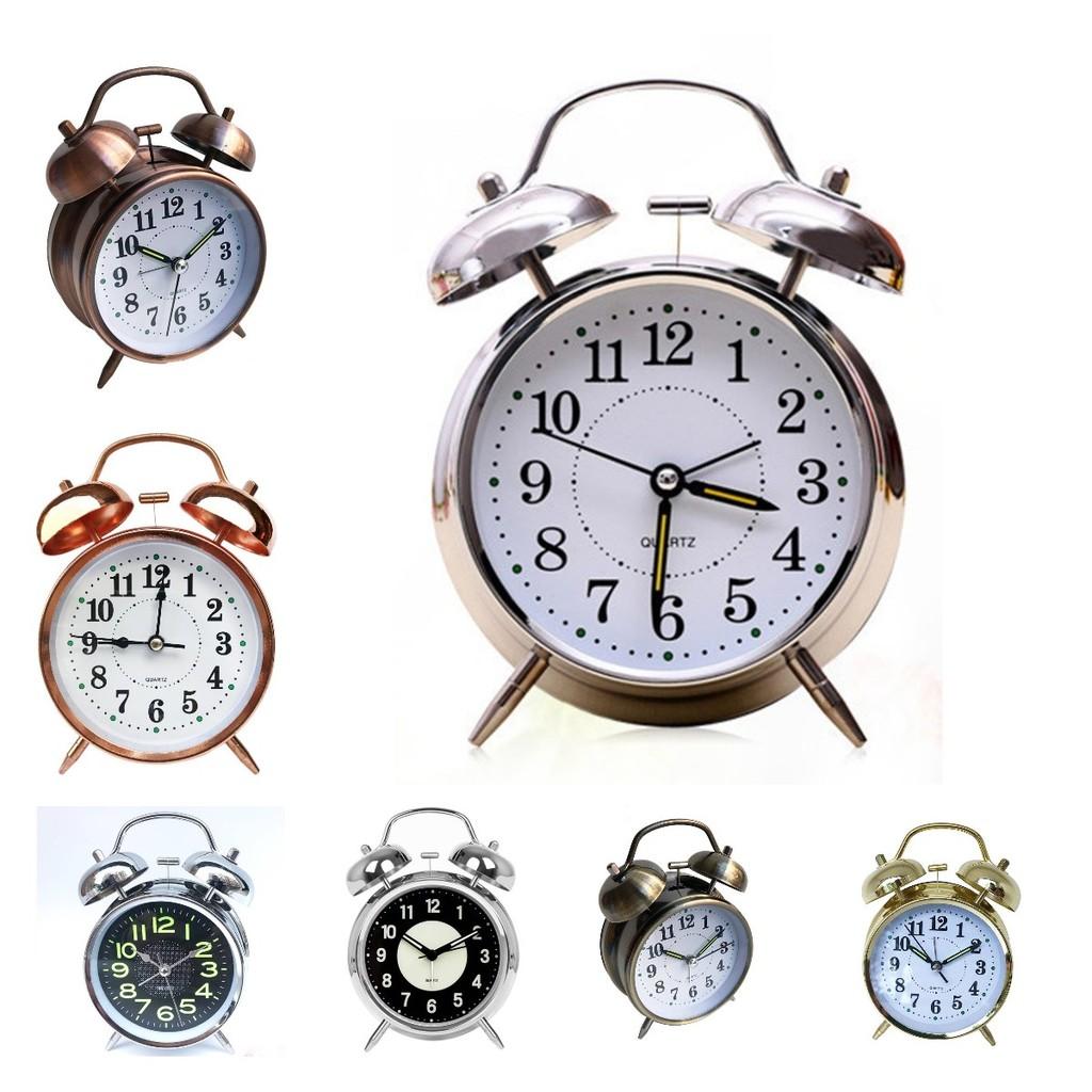 Stylish 4 Inch Night Light Alarm Clock With Silent Quartz Movement In Elegant Copper Finish