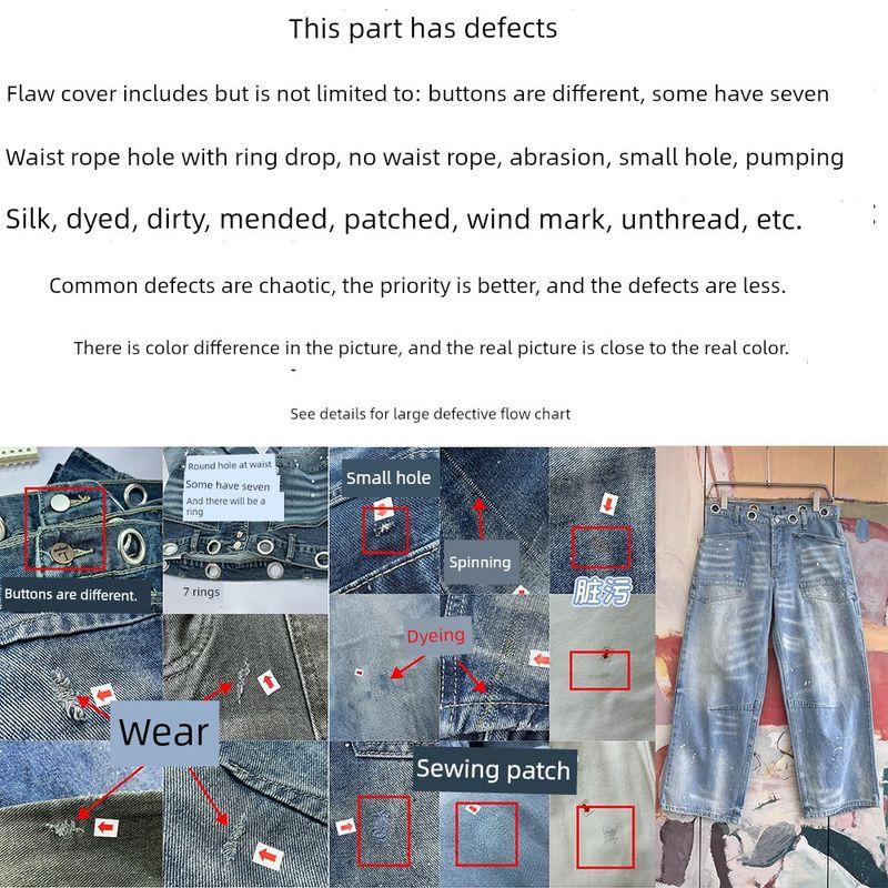 

Foreign Trade Original Order FP We the Fre8e Moxie Multicolor Slip-on Retro Loose Casual Jeans Light blue 2XL