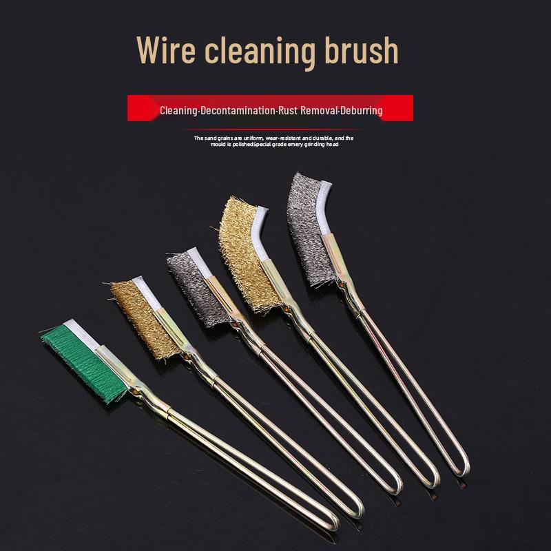 Industrial Stainless Steel & Copper Wire Brush with Handle for Grill Polishing and Rust Removal